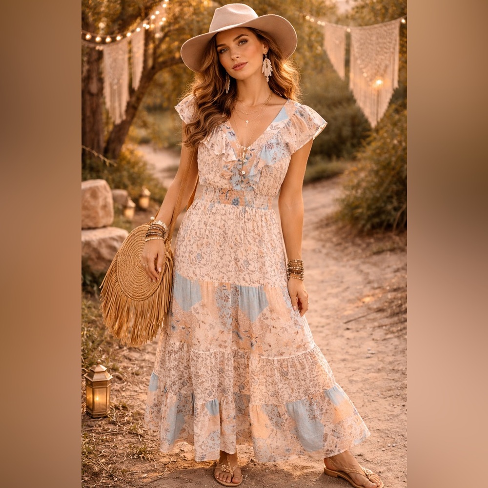 Lilyful women’s dress size Small Bohemian , wester chic maxi dress